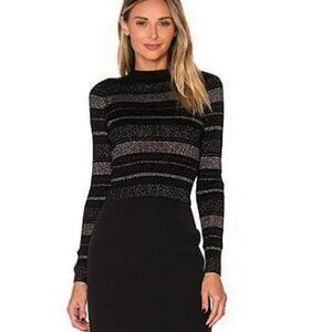 Metallic Striped Open Back Top Small